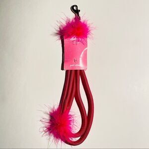 NWT Gorgeous Vintage Y2K Claire’s Pet Shop Pink Feathers Dog 49” Leash